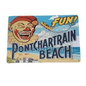 Pontchartrain Beach FUN Retro Amusement Park Tin Sign Wall Decor NEW